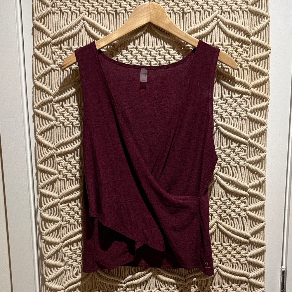 Beyond Yoga crossfront Sleeveless Burgundy Drape Top